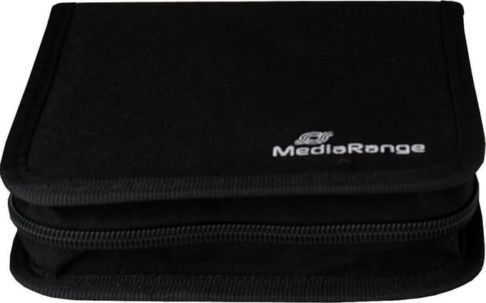 MediaRange CD-tas 24 CDs/DVDs/Blu-rays Nylon Zwart 1 stuk(s) (b x h x d) 16.4 x 3.9 x 15.6 mm BOX50