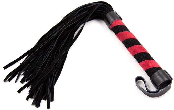 Smart Moves - Lederen Flogger - 39 cm - Zwart/Rood