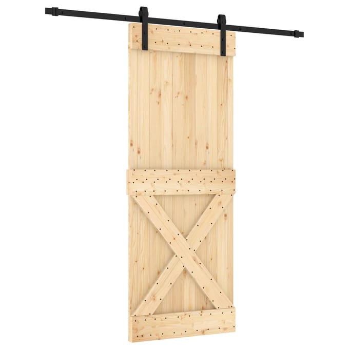 vidaXL - Schuifdeur - 80 - x - 210 - cm - Massief - Pine - Hout - (Onbehandeld)