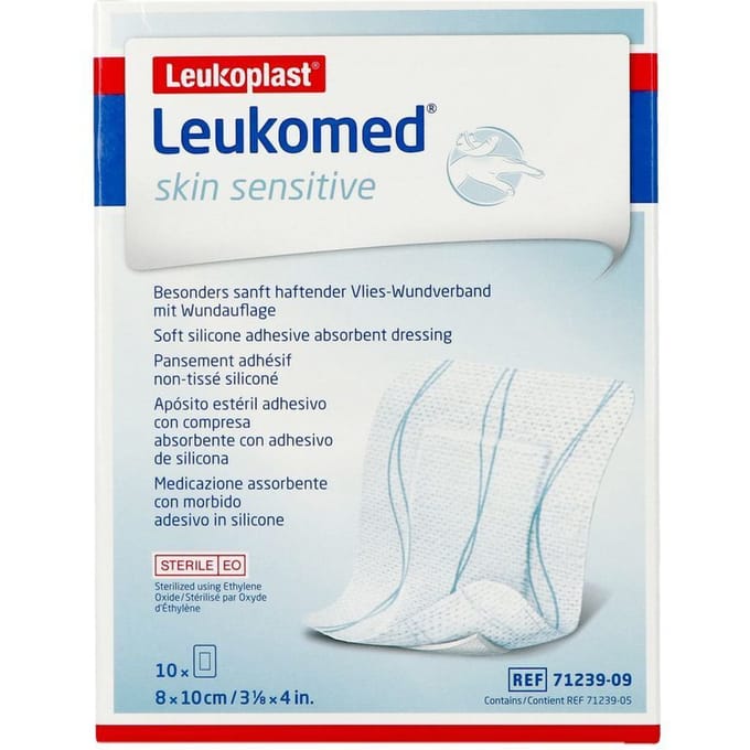 Leukomed Skin Sensitive 8xmx10cm 10 Stuks
