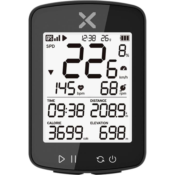 Fietscomputer Draadloos GPS Fietsen Snelheidsmeter Racefiets MTB ANT Waterdicht Smart G plus black