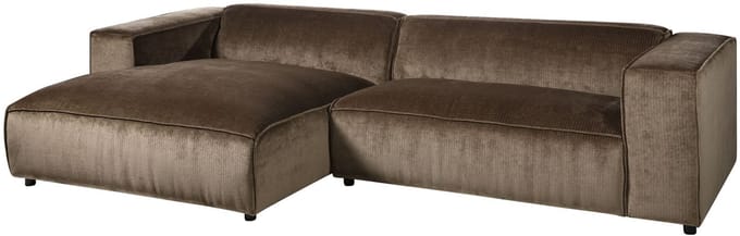 MASSIVMOEBEL24.DE hoekbank taupe hout 304x164x69 cm (BxTxH) SOFAS deels gemonteerd