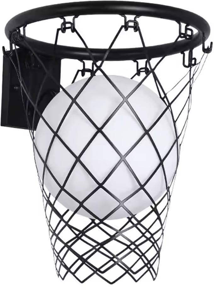 Basketbal Design Lamp - Wandlamp - Sport - Kinderkamer - LED Verlichting