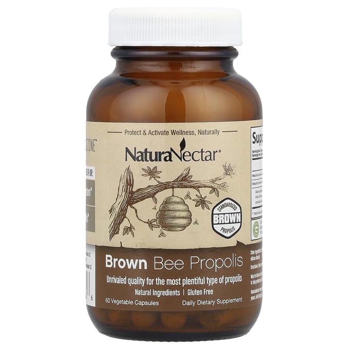 NaturaNectar, Bruine Propolis, 60 Vegetarische Capsules