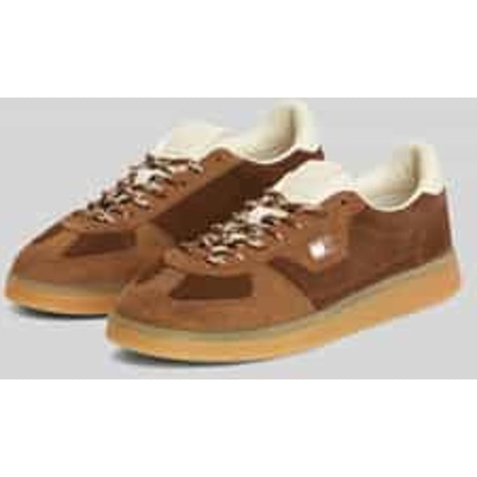 Sneakers van suède met logodetails