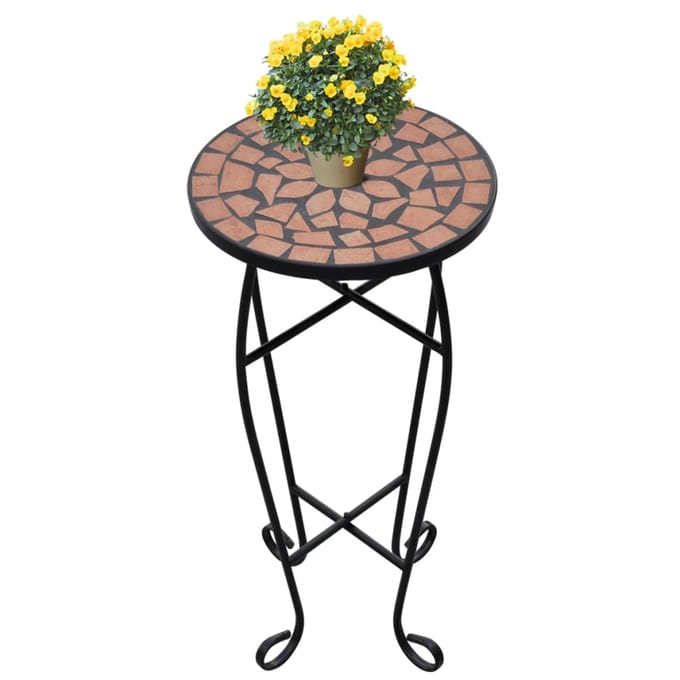 vidaXL - Bijzeltafel - mozaïek - terracottakleurig