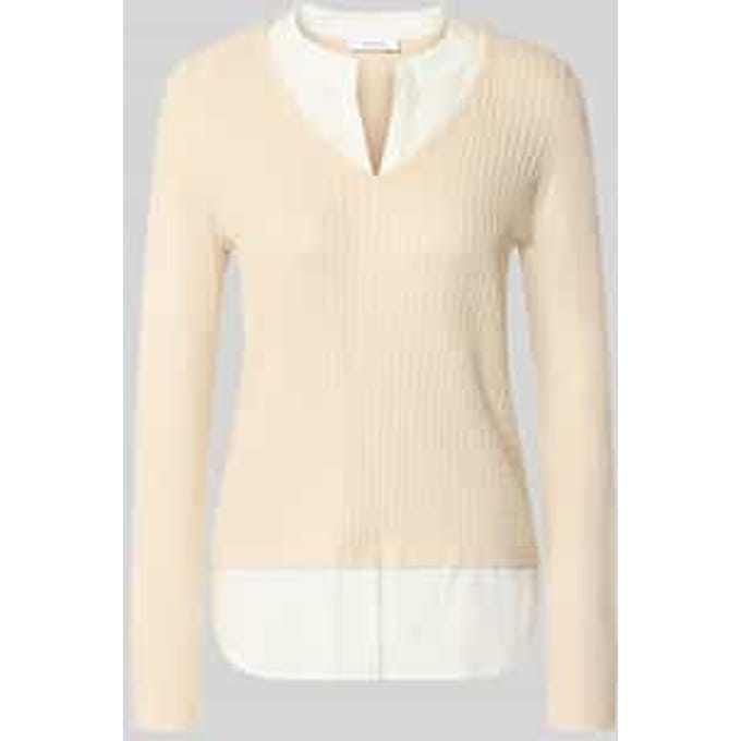 Shirt met lange mouwen van viscosemix in tricotlook
