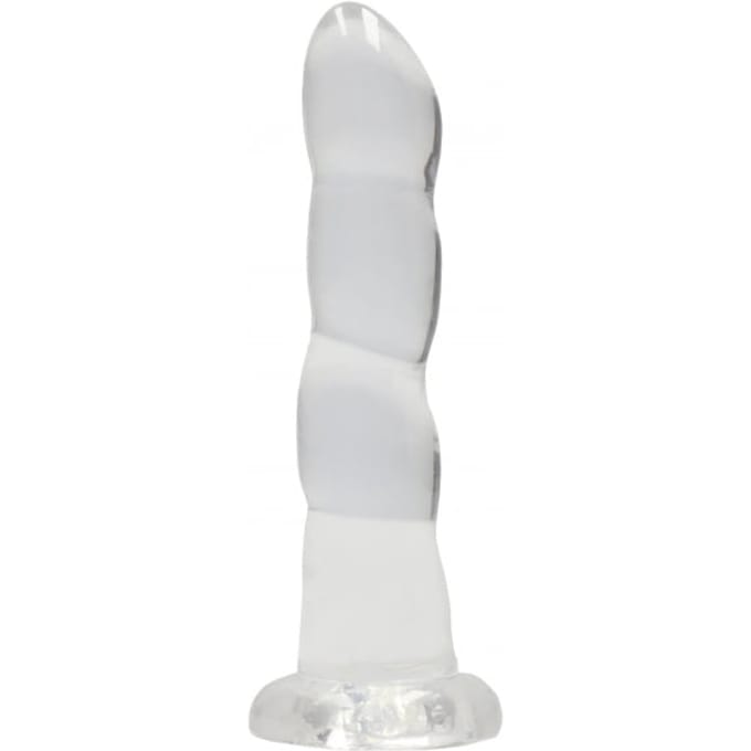 RealRock by Shots Niet-realistische dildo met zuignap - 7 / 17 cm - Transparant