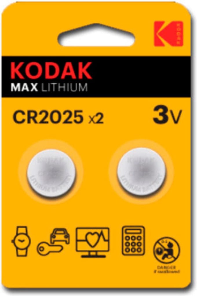 Set van 2 knoopbatterijen P2R CR2025  Lithum Kodak