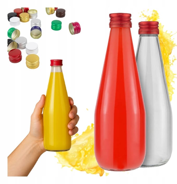 Bimberek KROPLA - Glazen Fles - 10x 330 ml - Met Dop - Voor Sappen