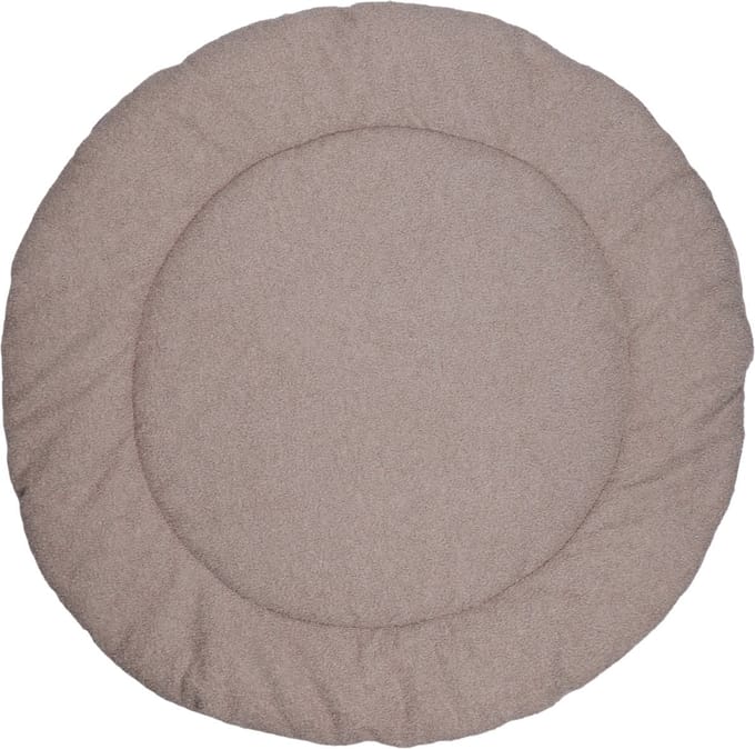 MamaLoes Teddy Boucle Nougat 90 cm Rond Omkeerbaar Boxkleed