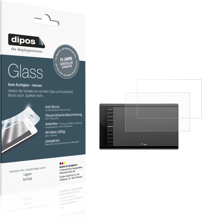 dipos – 2x Matte Pantserfolie geschikt voor Ugee M708 | 9H Screenprotector