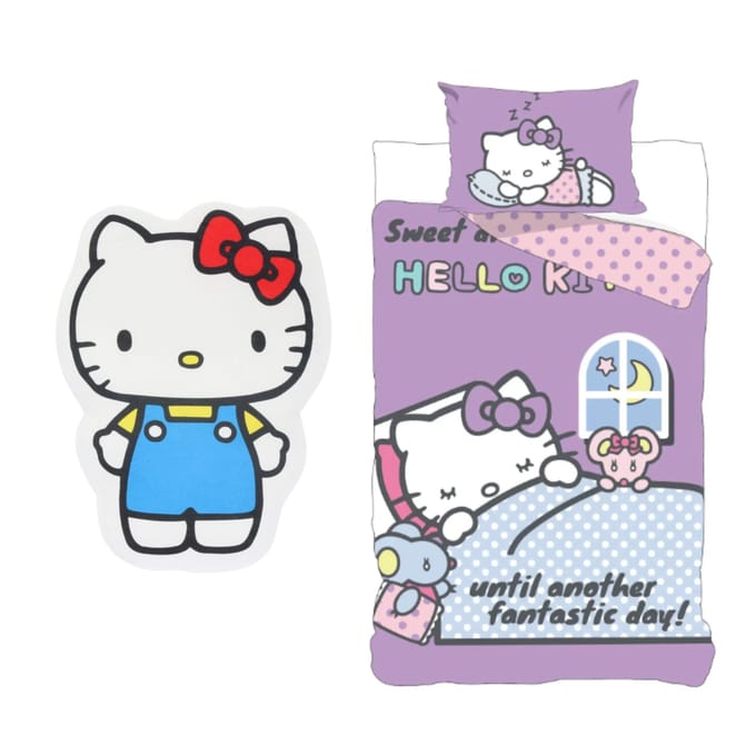Hello Kitty slaapkamerset; dekbedovertrek en kussen