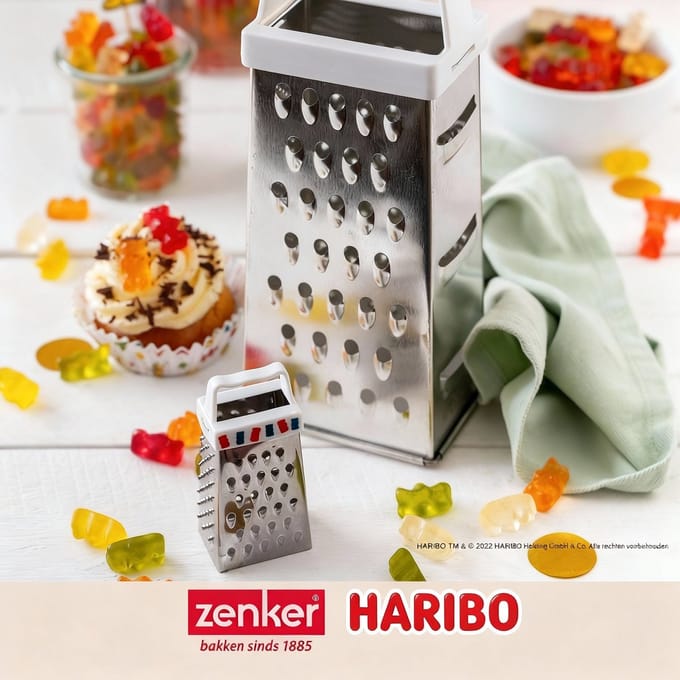 Mini keuken- en banketrasp 4 zijden 7,5 cm Zenker Haribo