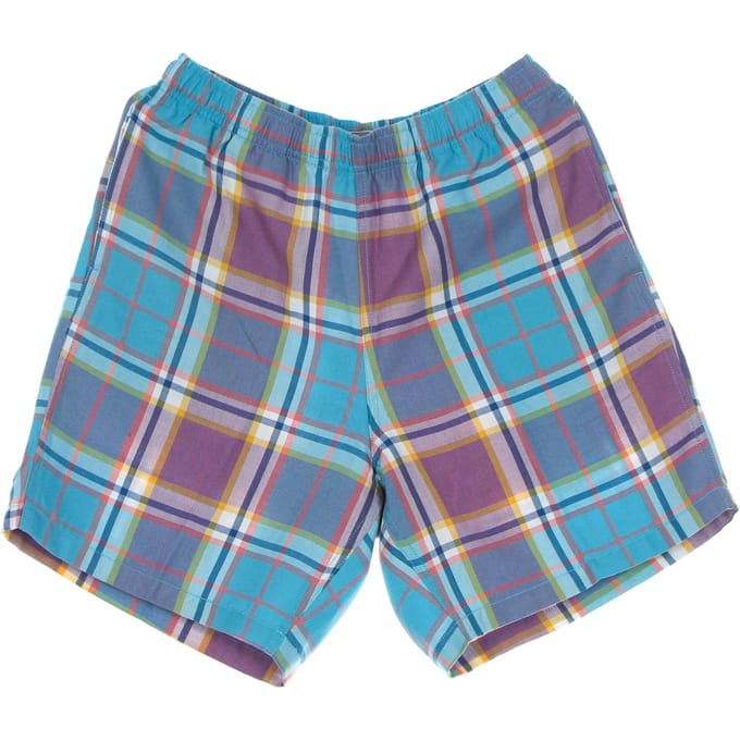 Easy Plaid Short Herenshort Aqua Multi