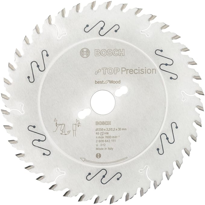 Bosch - Cirkelzaagblad Top Precision Best for Wood 250 x 30 x 3,2 mm, 40