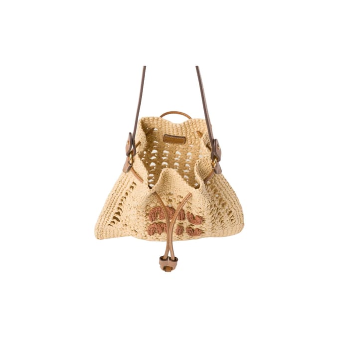 Miu Miu Drawstring Tote Naturale Damestas Tan 5ND016-2DO1-F0A5T Basic Set (Bag+Dust Bag) beige