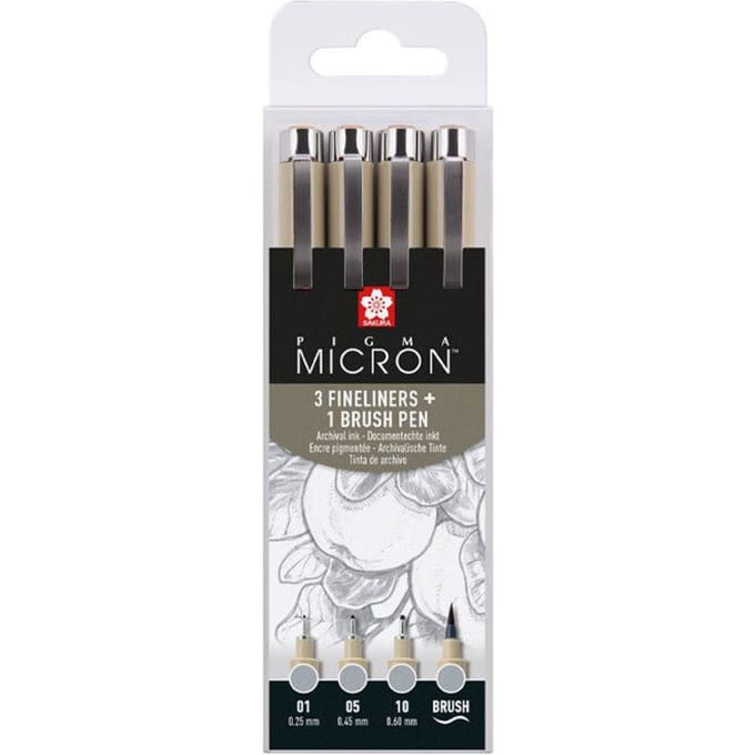 Feutres - Dessin - Esquisse - Pigma Micron 05 - Sakura - Gris froid clair - 4 tailles gris