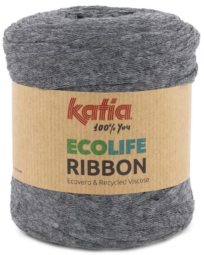 Katia Ecolife Ribbon - 102 grijs - Gerecycled Lintgaren