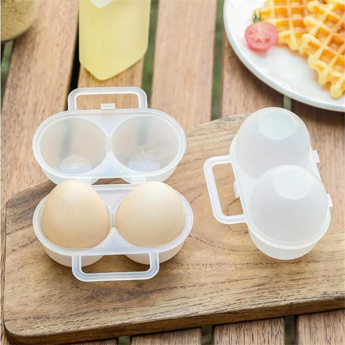 Outdoor draagbare eierdoos Plastic eierrekje Koelkast Eieropbergdoos Schokabsorberend en anti-drop eierlading white