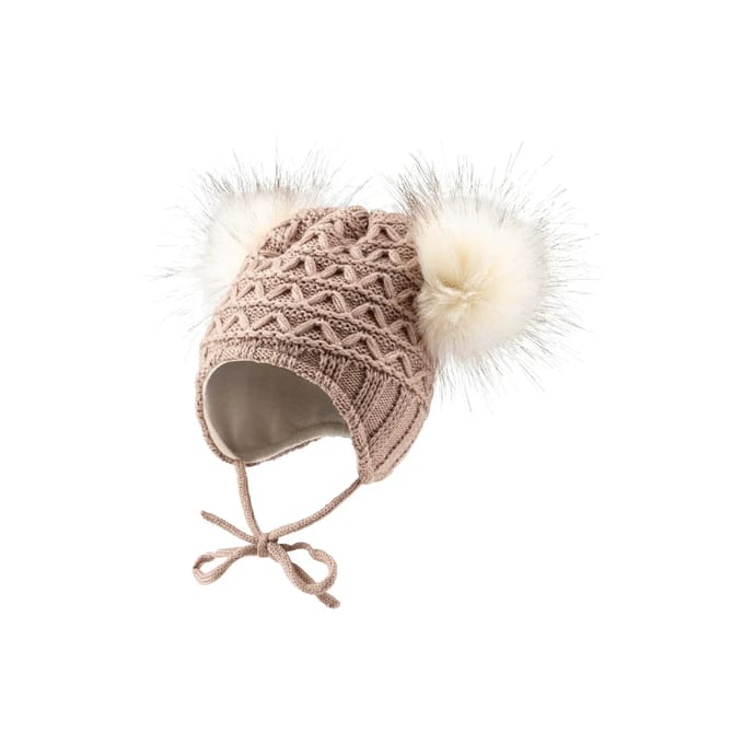 Gebreide muts met 2 pompons voor babymeisjes Sterntaler