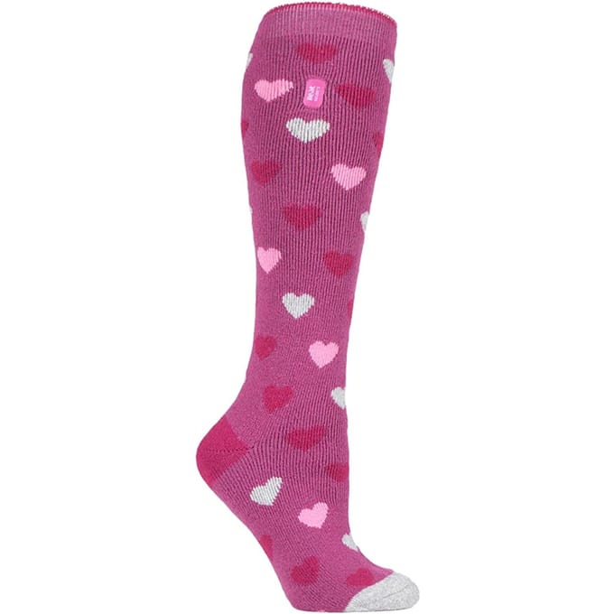 Heat Holders Lite - Lange thermo sokken voor dames - Roze Hart