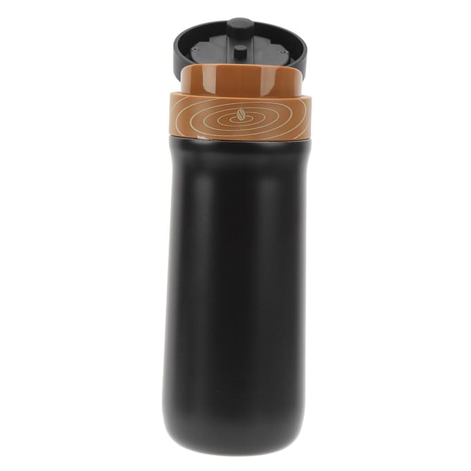 French Press Koffiezetapparaat Reizen Draagbaar Dubbelwandig Roestvrij Staal Geïsoleerde Mok black