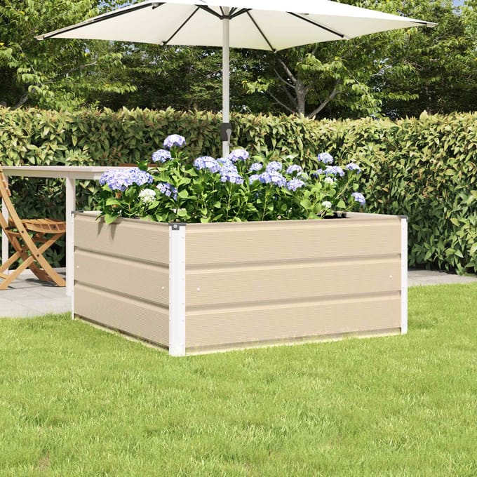 vidaXL - Plantenbak - Ivoor - 100 - x - 100 - x - 45 - cm - Staal