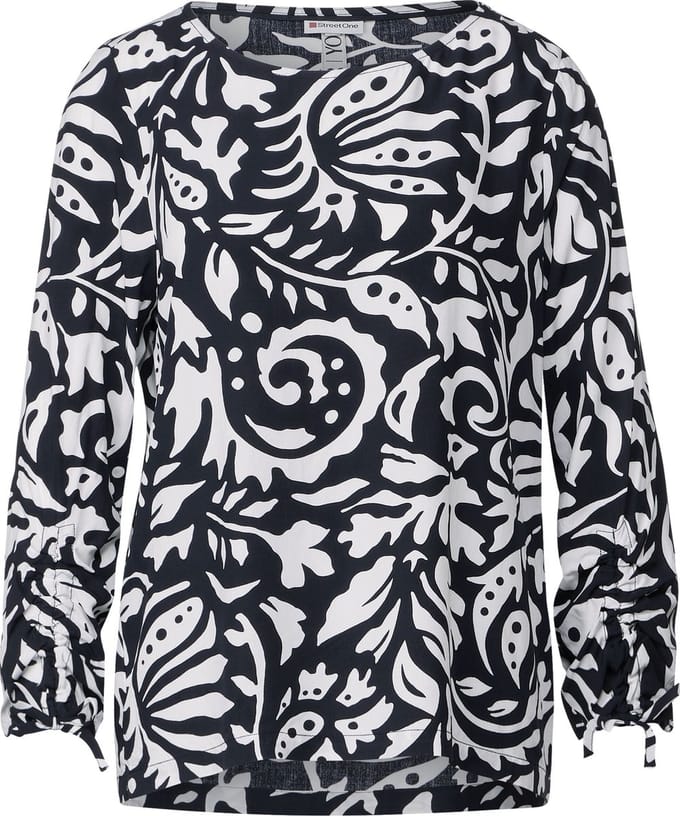 Street One Roundneck Dames Blouse - deep blue - Maat 38