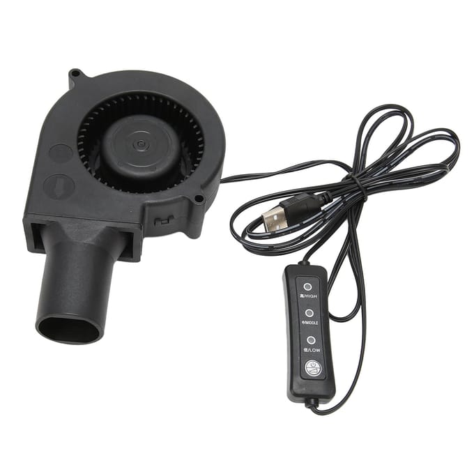 USB Blower Ventilator 3.8in 3 Snelheidsmodus DC 5V Borstelloos 3800 RPM 22 CFM Computer Koelventilator voor PC black