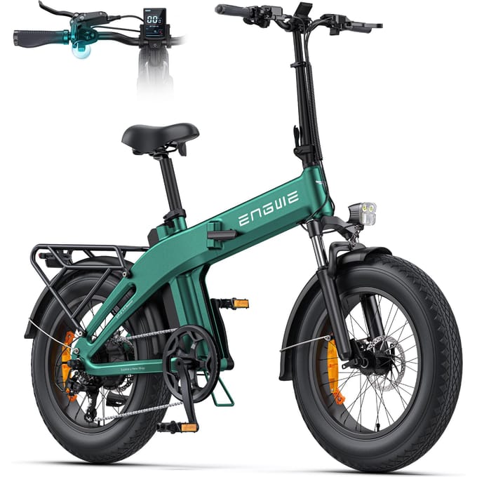 ENGWE folding electric bicycle, 48V 13.5Ah battery, range up to 120km, foldable design, all-terrain application, EP-2 3.0 Boost M groen