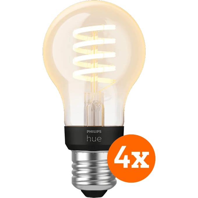 Philips Hue Filamentlamp White Ambiance Standaard E27 4-pack