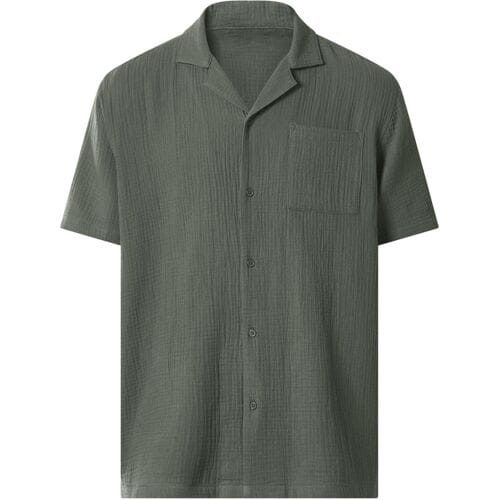 ESMARA MEN Heren mousseline overhemd (Groen, XL)