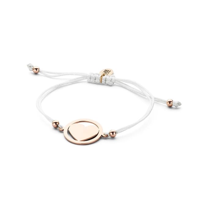 CO88 Collection Beloved 8CB 90182 Armband met Stalen Elementen - Hart - One-size - Wit
