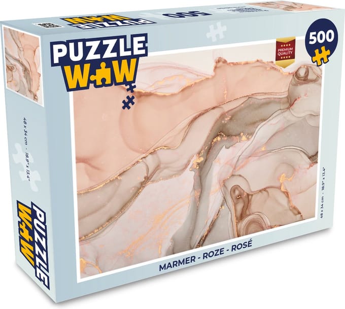 Puzzel Marmer - Roze - Rosé - Legpuzzel - Puzzel 500 stukjes
