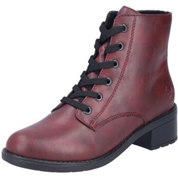 Rieker dames enkellaarsjes rood 75433-35