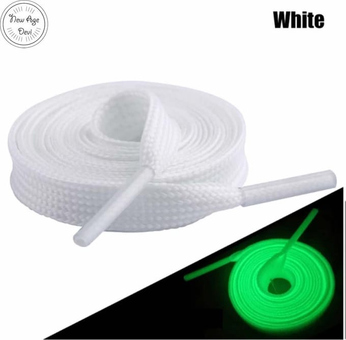 Jumada's - Glow In The Dark Schoenveters | 60 CM Lengte | Veters | Wit | In het donker groen