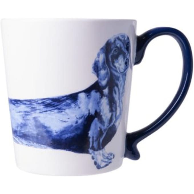 Heinen delfts blauw mok - teckel