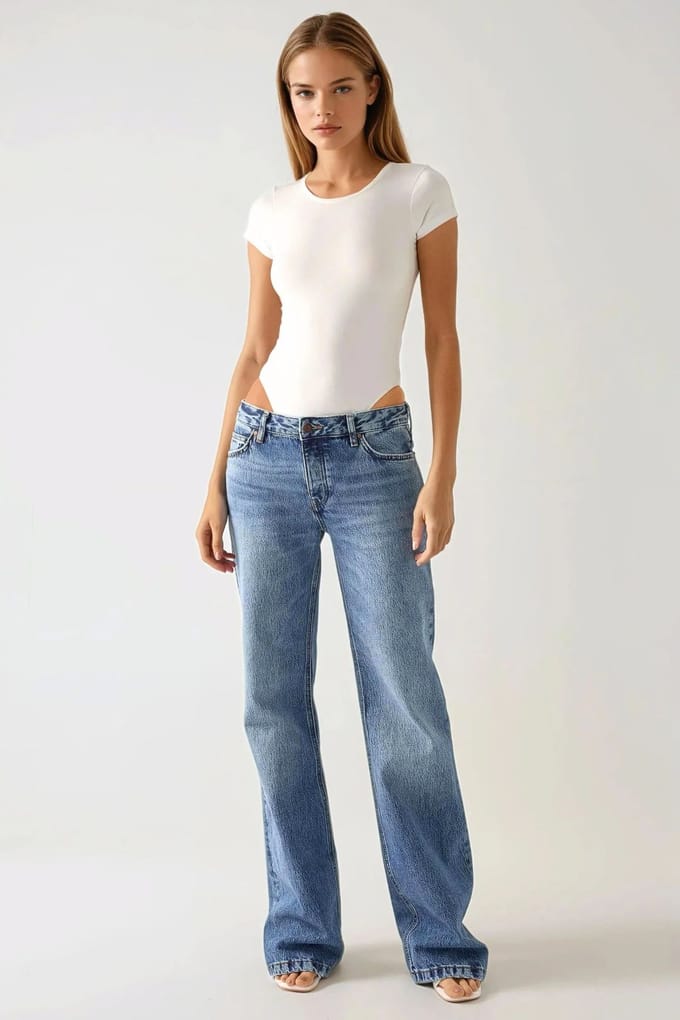 Slim Fit Crew Neck Gebreide Bodysuit