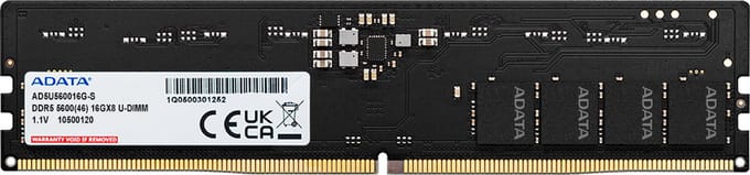 A-Data UDIMM DDR5-5600 - 16GB - CL46 - Single Channel (1 pcs) - Zwart