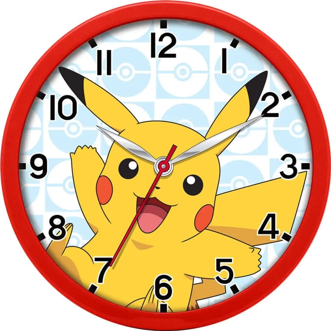 Pokemon Wandklok Pikachu - super gave klok