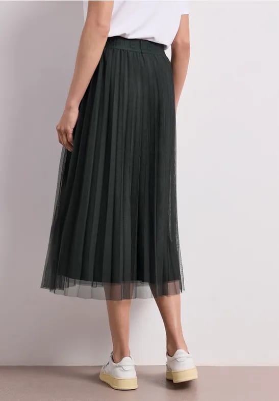 Tule midirok met geplooide structuur