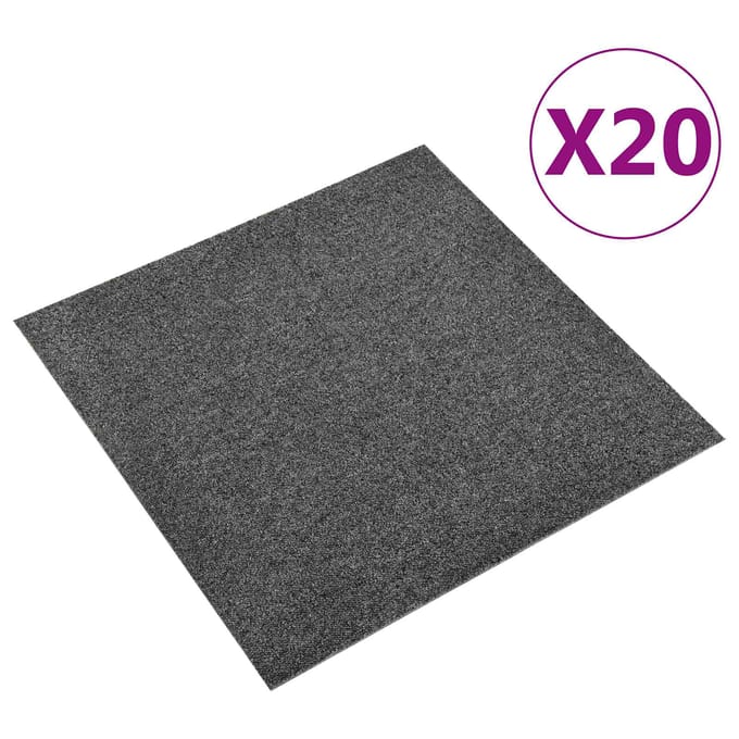 vidaXL - Tapijt - 20 - st - Antraciet - 50 - x - 50 - cm - 100% - Polypropyleen