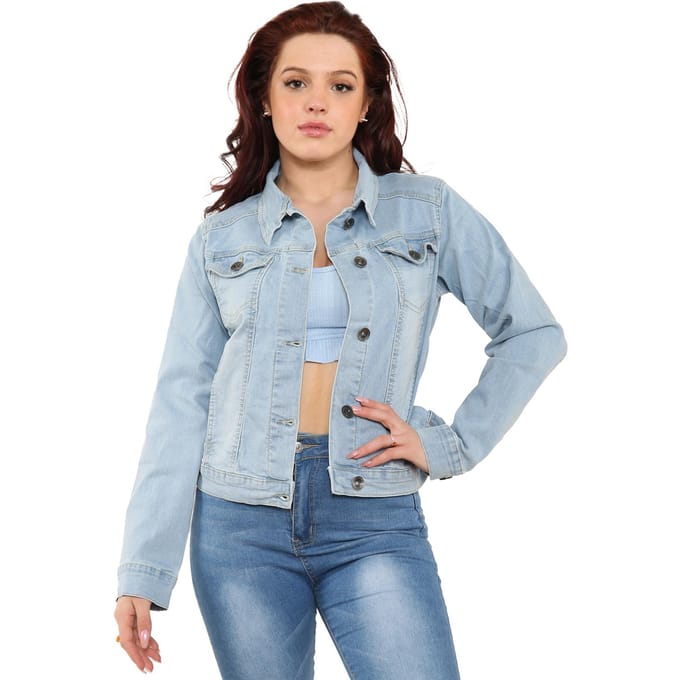 Enzo Womens Stretch Denim Jas
