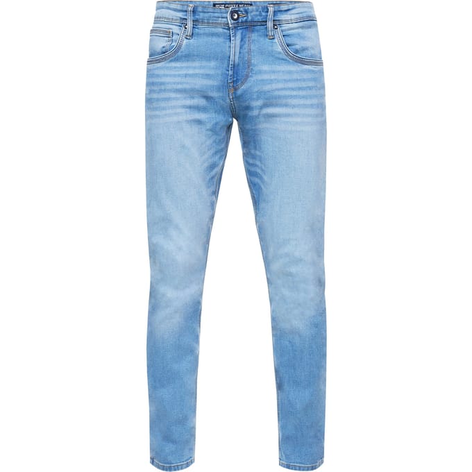 Lichtblauwe gebruikte jeansbroek "MELVIN" Slim Fit katoen-stretch