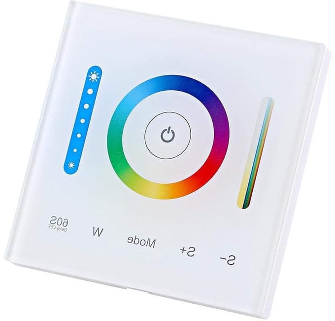 Wall Mounted Touch Panel Controller Dimmer - RGB - RGBW - RGB+CCT Dimmable Color Changing LED Strip Lighting Touch Button met Geluid