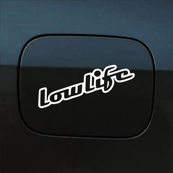 Bumpersticker - Lowlife - 6,3 X 22,1 - Wit