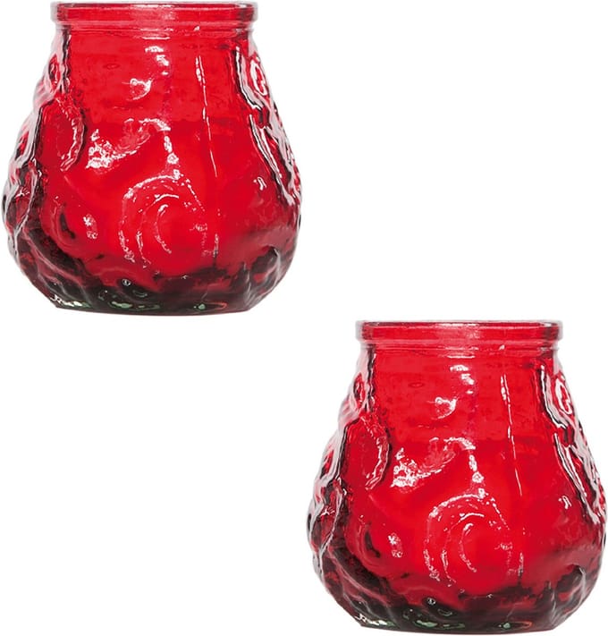 Cosy & Trendy mini lowboy tafelkaars - 2x - rood - 17 Branduren - 7 cm