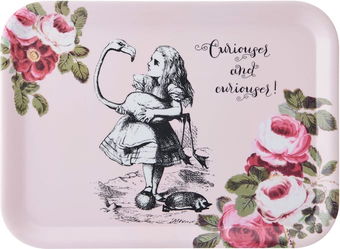 Dienblad, 43 x 32 cm, Melamine, Roze - V&A | Alice in Wonderland