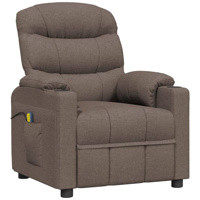 vidaXL - Massagestoel - elektrisch - stof - taupe